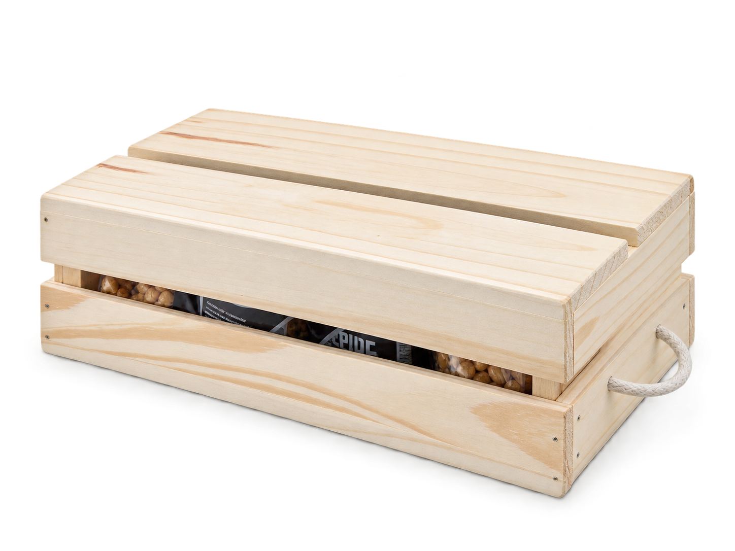 Cajón de madera de pino